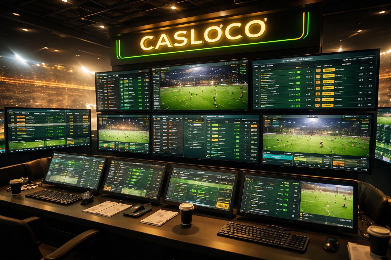 Panel de apuestas deportivas CASLOCO con mercados de partidos en vivo